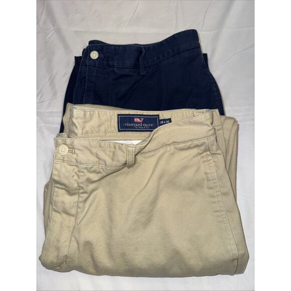 Vineyard Vines Men’s Chino Pants 2-Pack Khaki And Blue Size: 38x30 - Picture 1 of 13